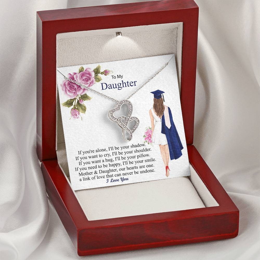 Mother & Daughter Our Hearts Are One Graduation Day - Necklace Double Hearts Necklace