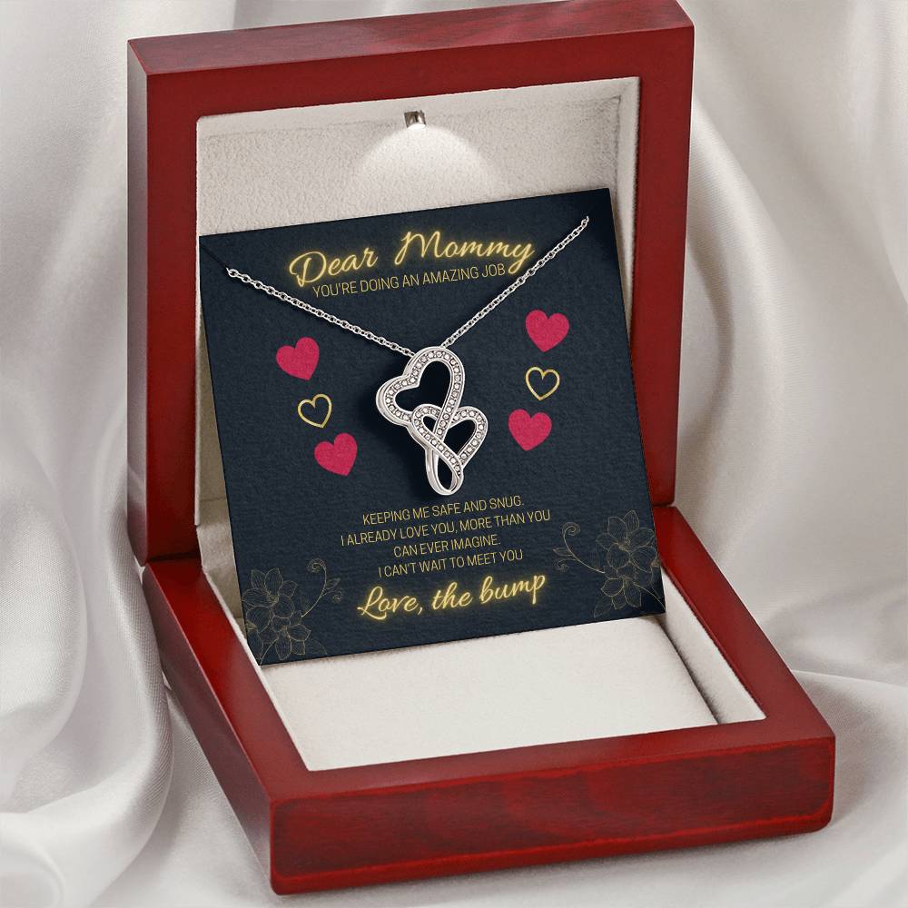 Dear Mommy Love Hearts Necklace Double Hearts Necklace