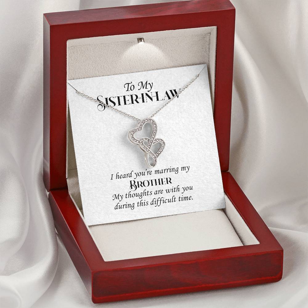 To My Sister-In-Law Double Hearts Necklace