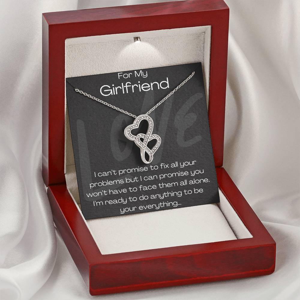 For My Girlfriend Double Hearts Necklace