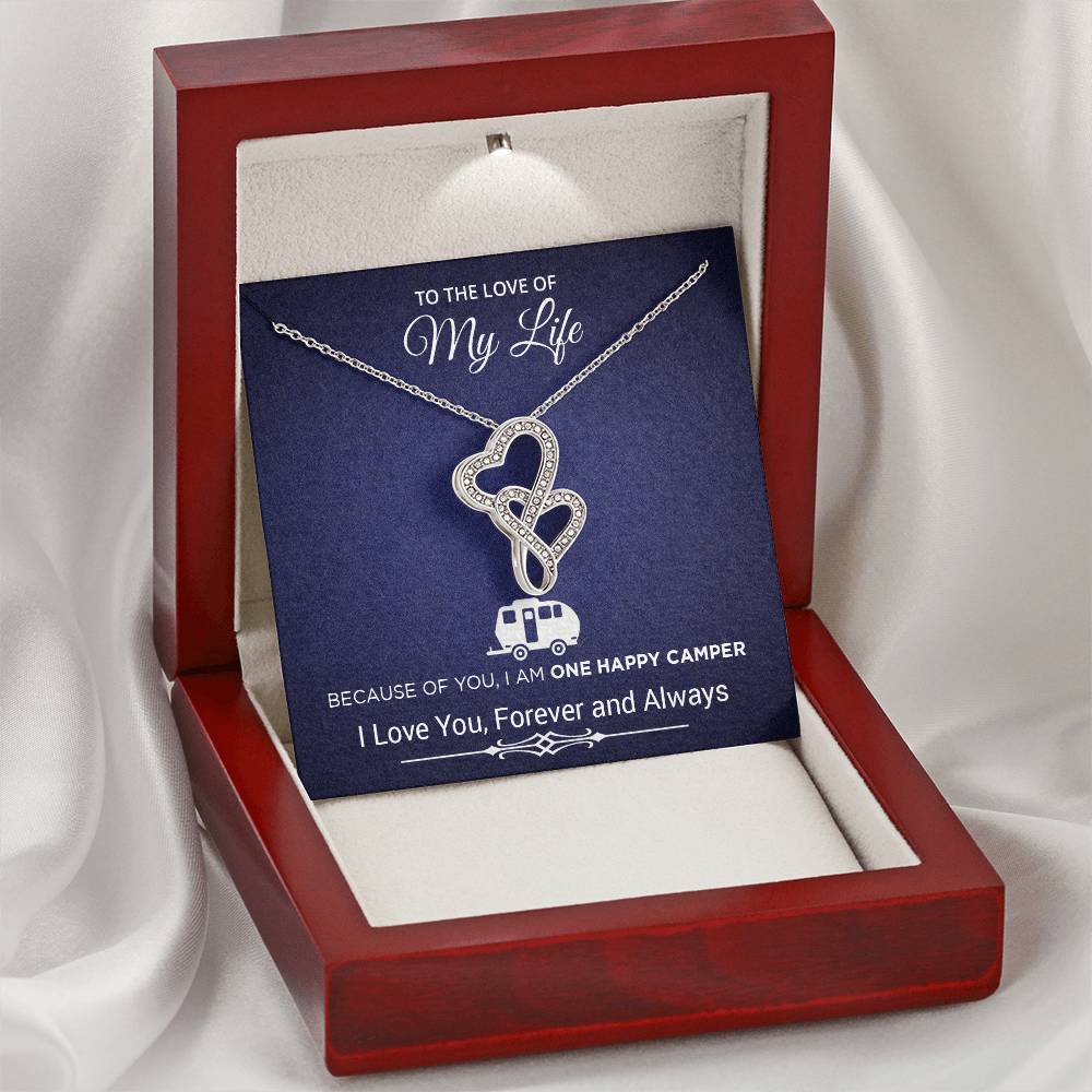 To The Love Of My Life Love Necklace Heart Pendant Wife Message Card Jewlery Double Hearts Necklace