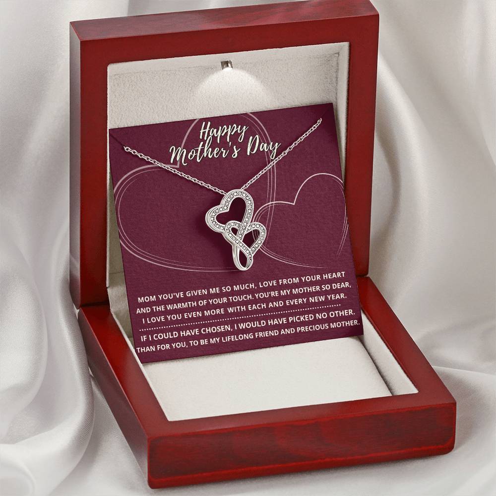 '-The Best Gift For Mom This Mother's Day! Double Hearts Necklace
