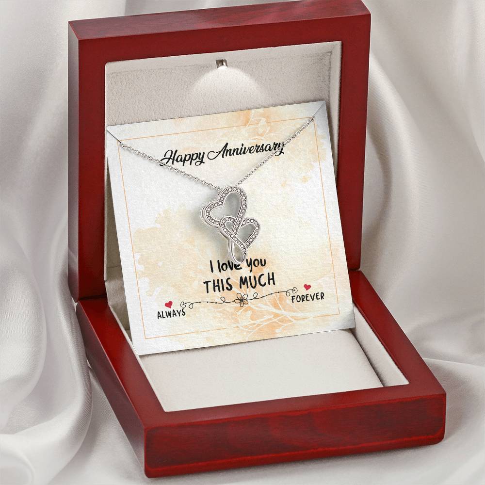 To My Wife Necklace - Anniversary Gift For Wife Gift For Wife Necklace For Wife Gift For Wife Birthday Double Hearts Necklace