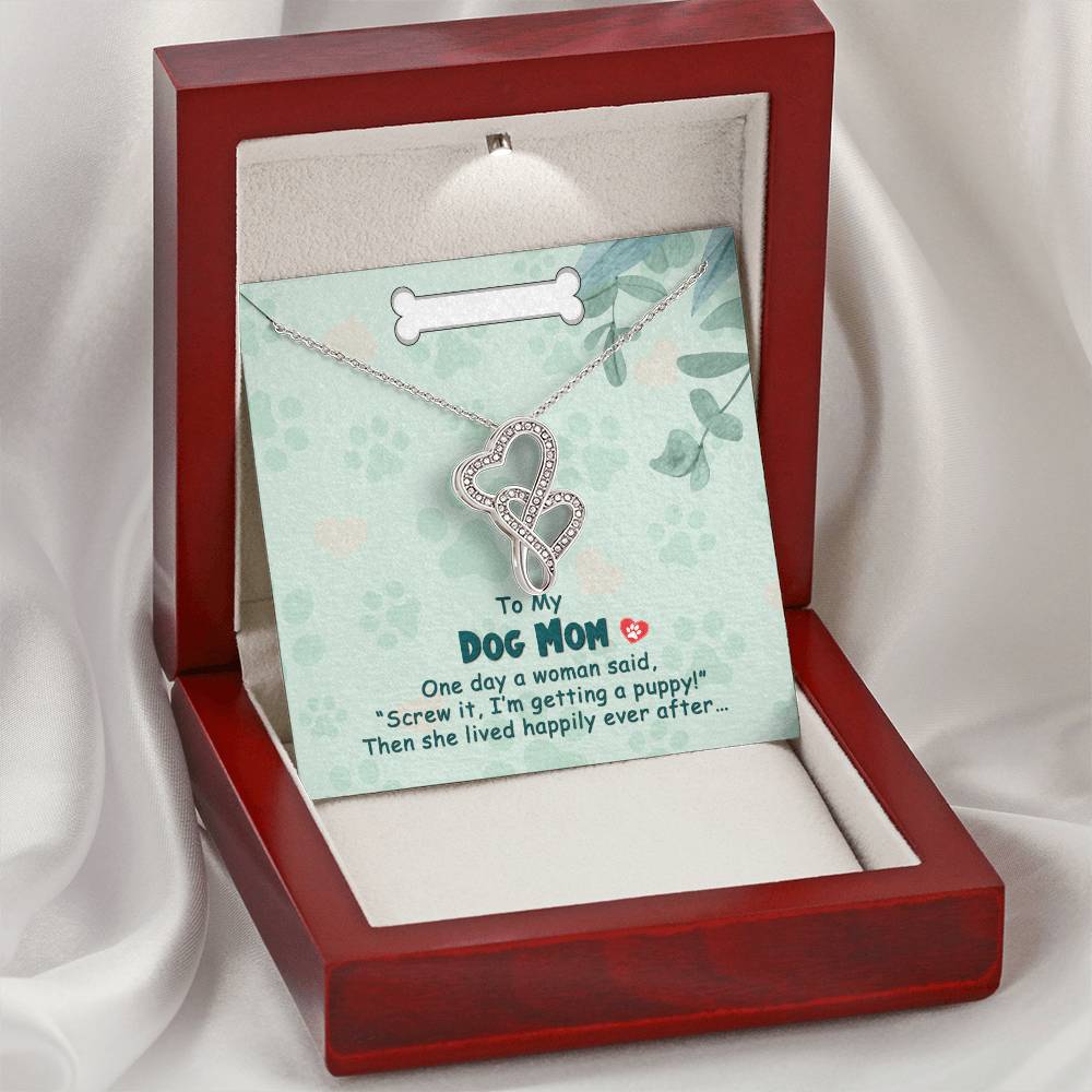 To My Dog Mom One Day  Double Hearts Necklace