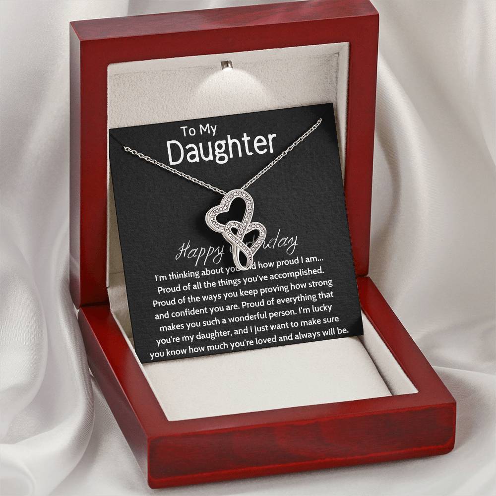 Daughter Gift Necklace Daughter Birthday Gift Gift For Daughter Daughter Jewelry 5 Double Hearts Necklace