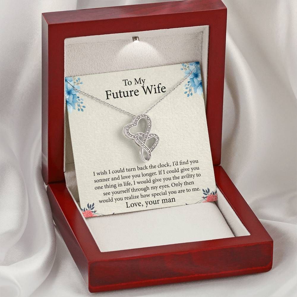 Gift For Future Wife - Birthday Gift For Future Wife - Christmas Gift Future Wife  To My Future Wife - You Will Always Double Hearts Necklace