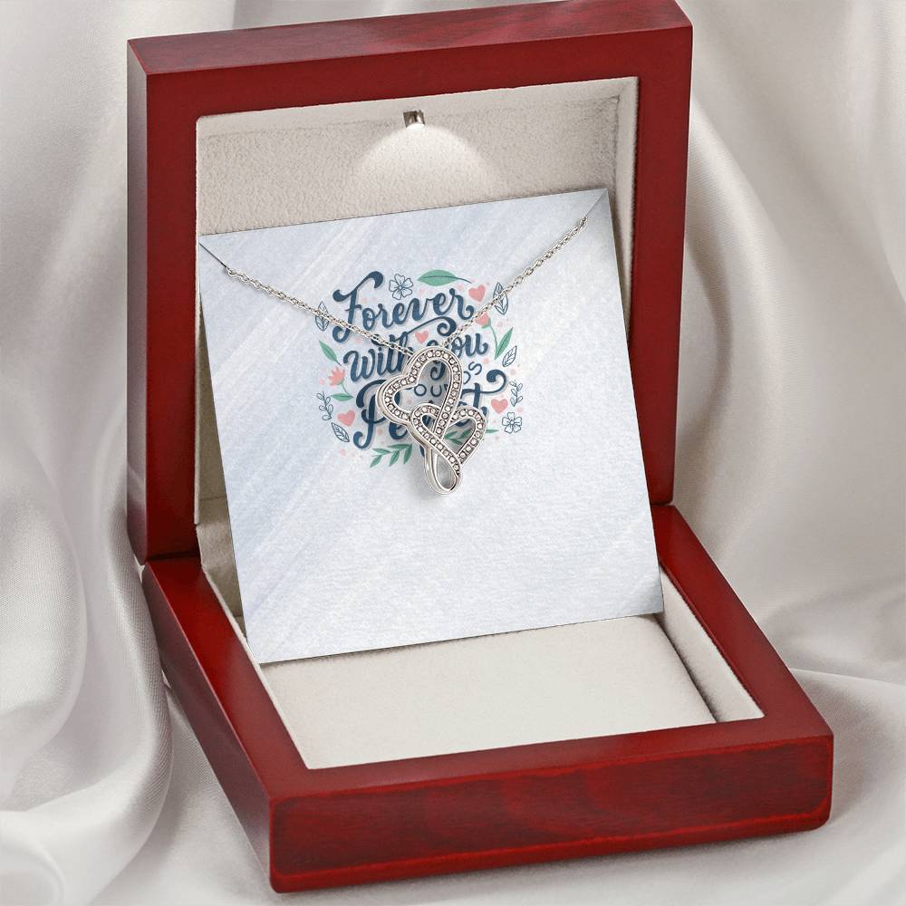 Forever With You Sounds Perfect Double Hearts Necklace