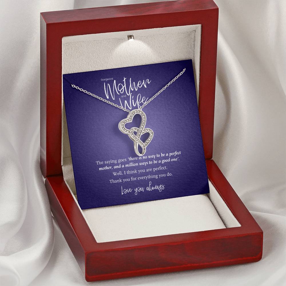 Gorgeous Mother And Wife –  Double Hearts Necklace