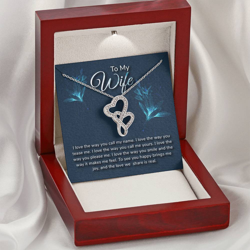 Husband To Wife - Necklace Double Hearts Necklace