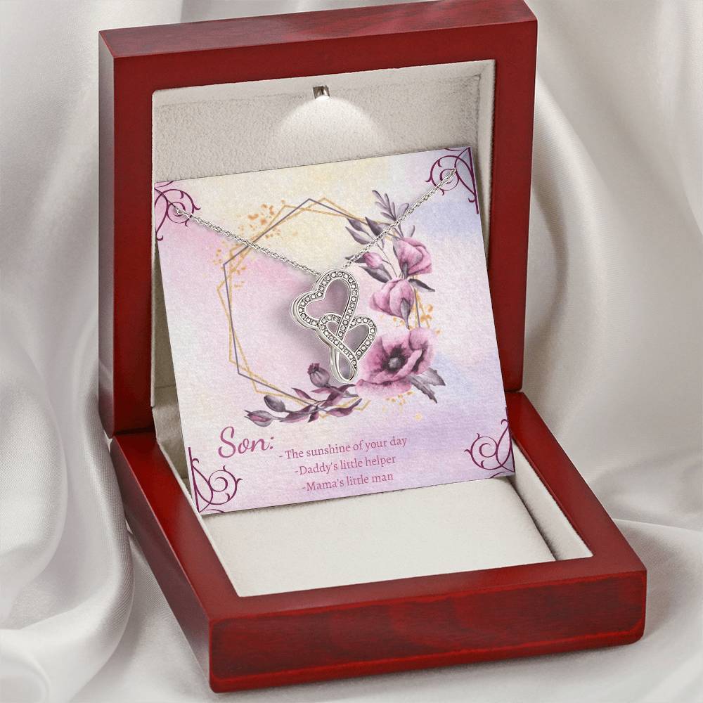 Gift For Mom From Son Mother's Day Gift From Son Mother And Son Gift Necklace Birthday Gift From Son Jewelry Present Double Hearts Necklace
