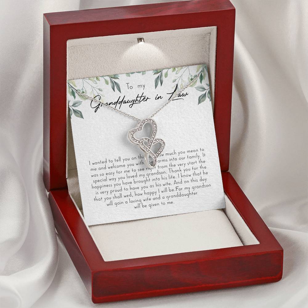 To My Granddaughter-In-Law Gift I Wanted To Tell You  1 Double Hearts Necklace
