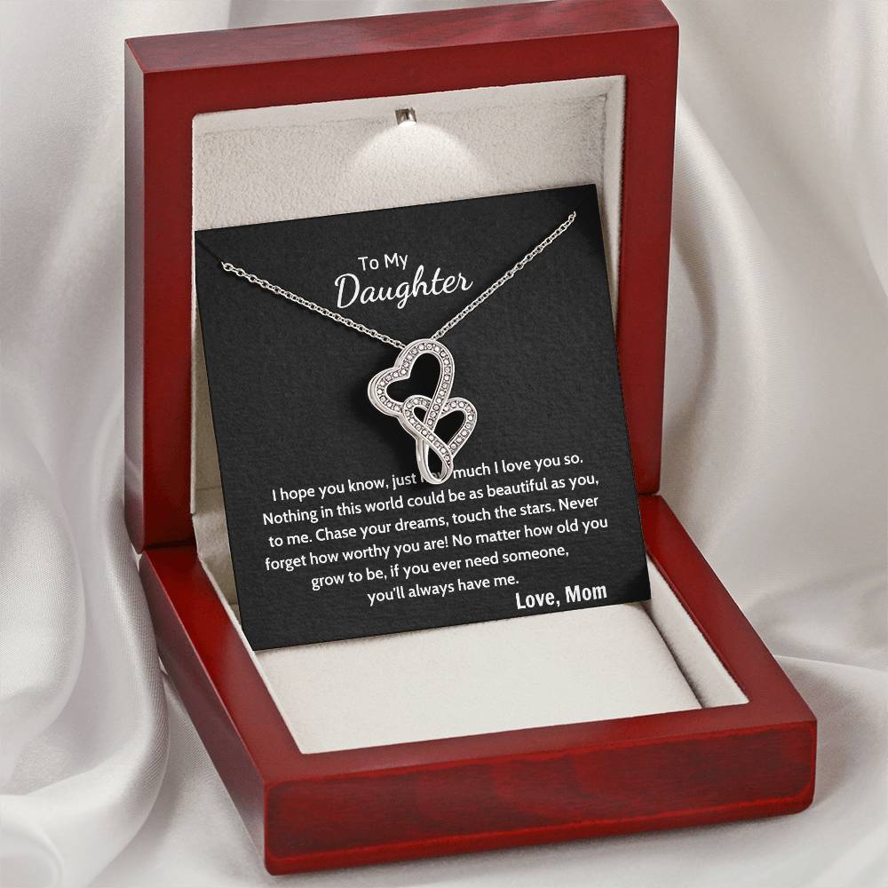 Daughter Gift Necklace Daughter Birthday Gift Gift For Daughter Daughter Jewelry 3 Double Hearts Necklace