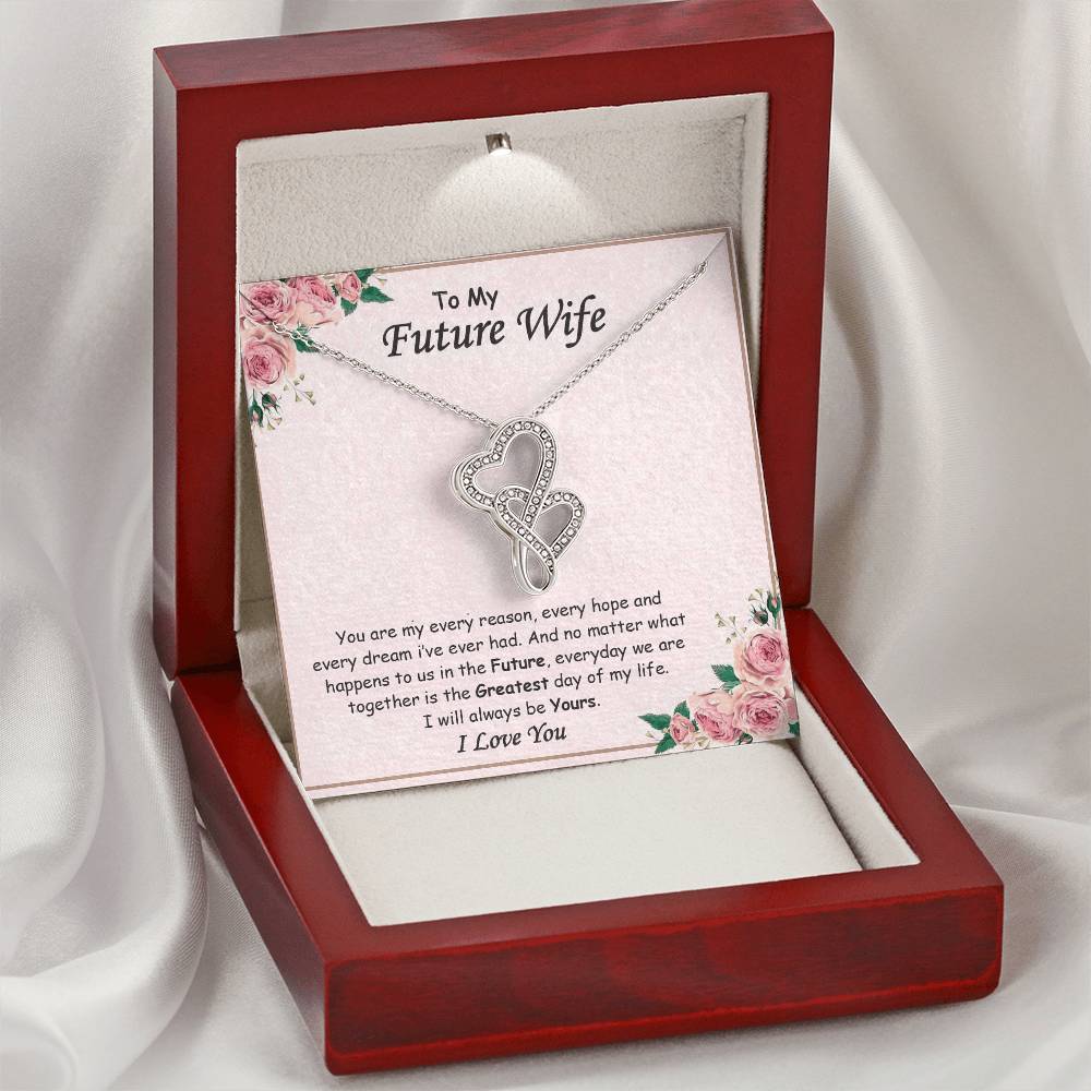 Gift For Future Wife. Birthday Gift. Christmas Gift. Double Hearts Necklace