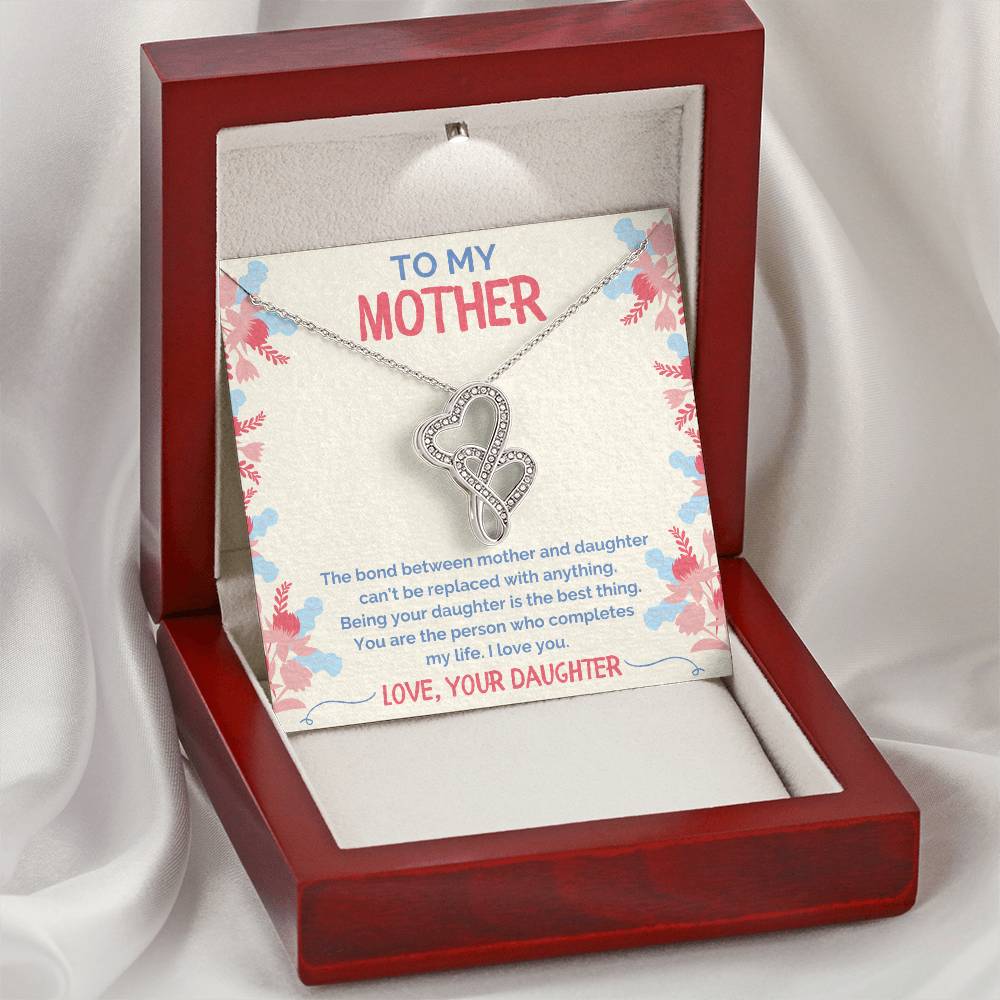 Daughter To Mom Necklace 1 Double Hearts Necklace