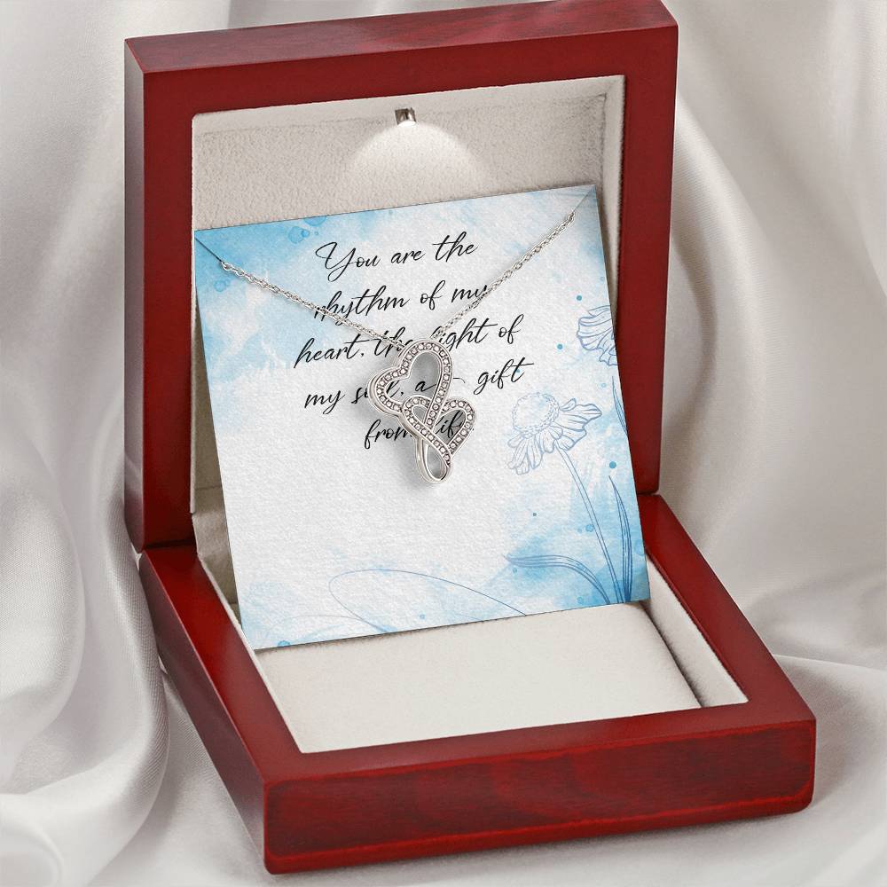You Are The Rhythm Of My Heartthe Light Of My Soula Gift Of Life Double Hearts Necklace