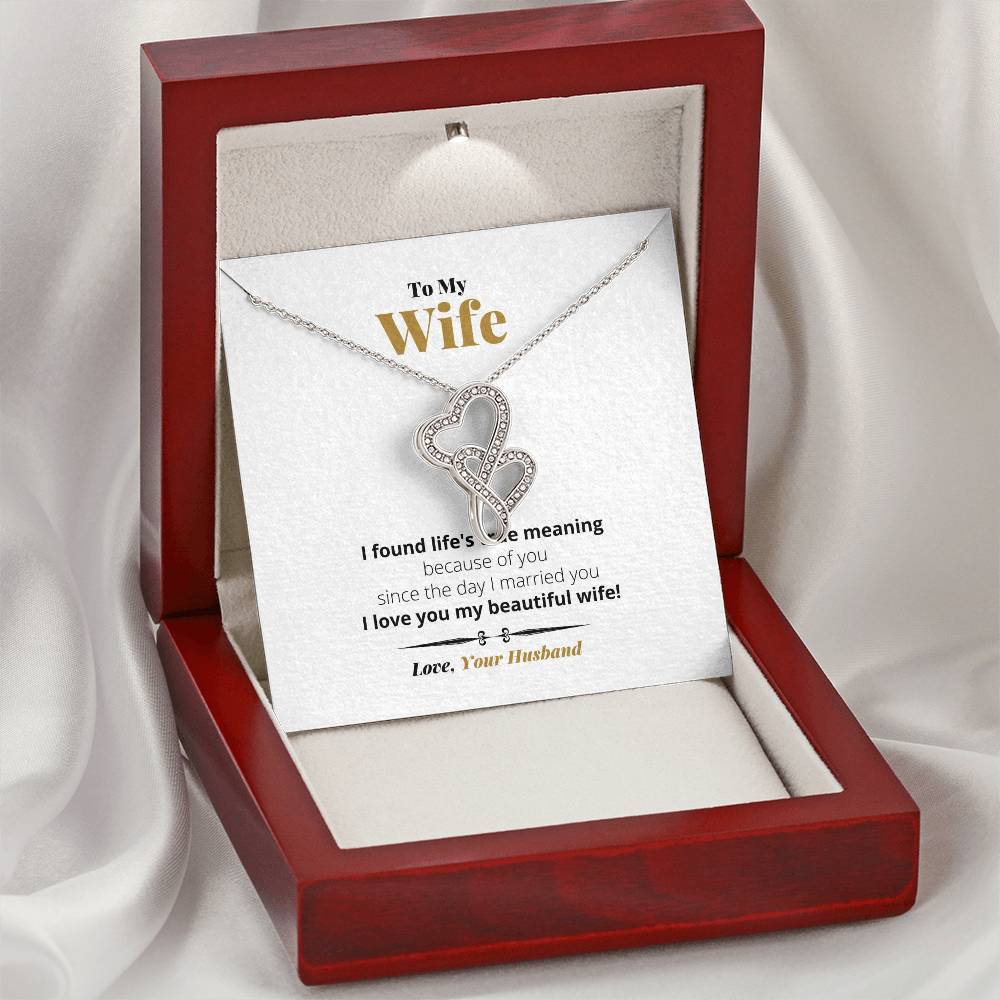 Life's True Meaning -  Double Hearts Necklace