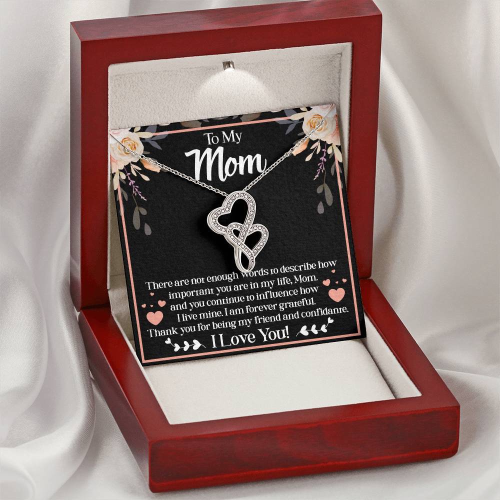 To Mom  Double Hearts Necklace