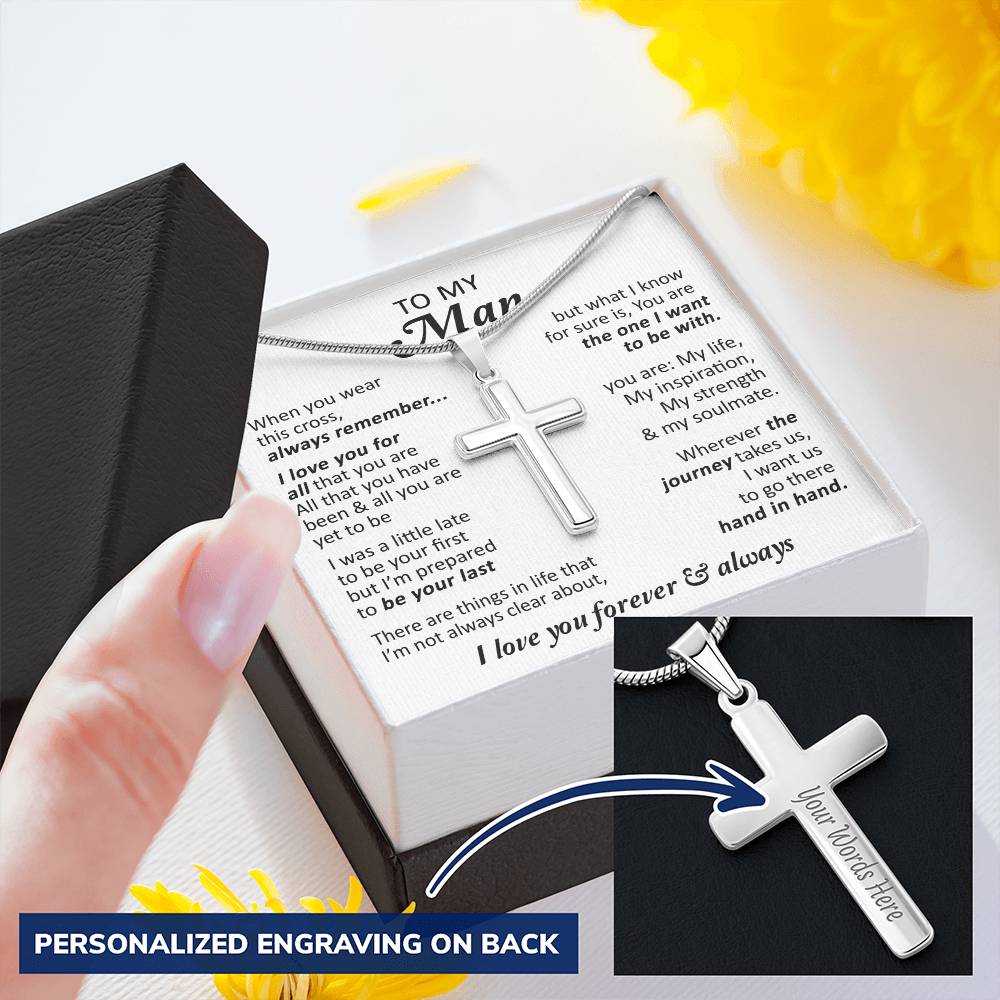 For Your Man - I Know 2 - Cross Customize Engraved Cross Necklace