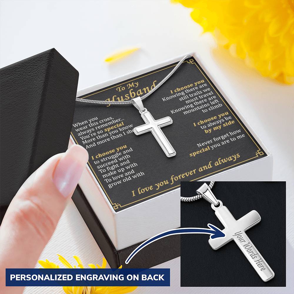 For Husband - You're So Special - Cross Customize Engraved Cross Necklace