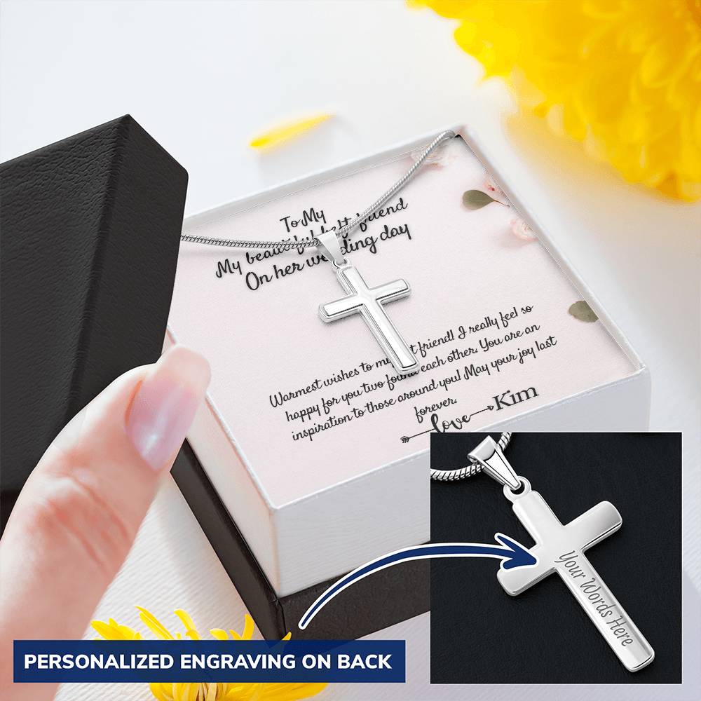 Cross Necklace Gift For Him  Gift For Her Customize Engraved Cross Necklace