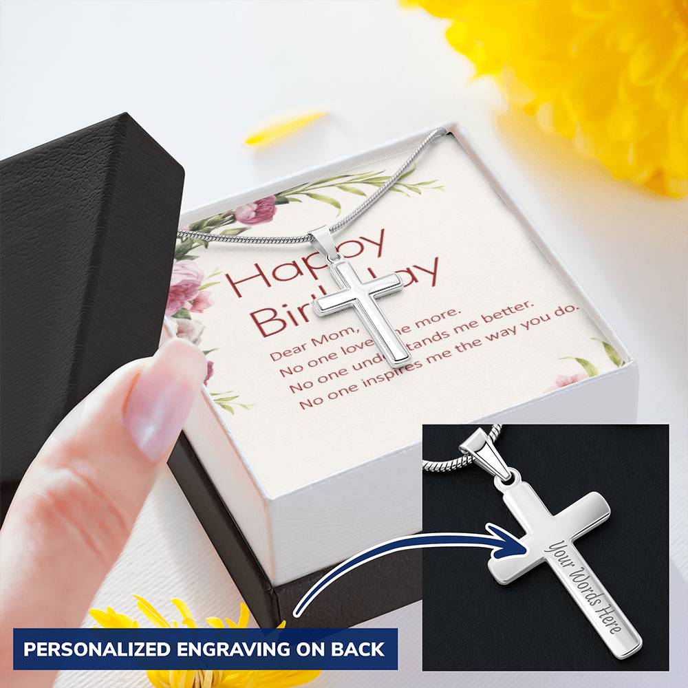Birthday Gift For Mother  Best Birthday Gifts For Mom Customize Engraved Cross Necklace