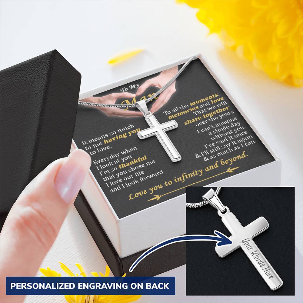 For Your Man - Having You To Love - Cross Customize Engraved Cross Necklace
