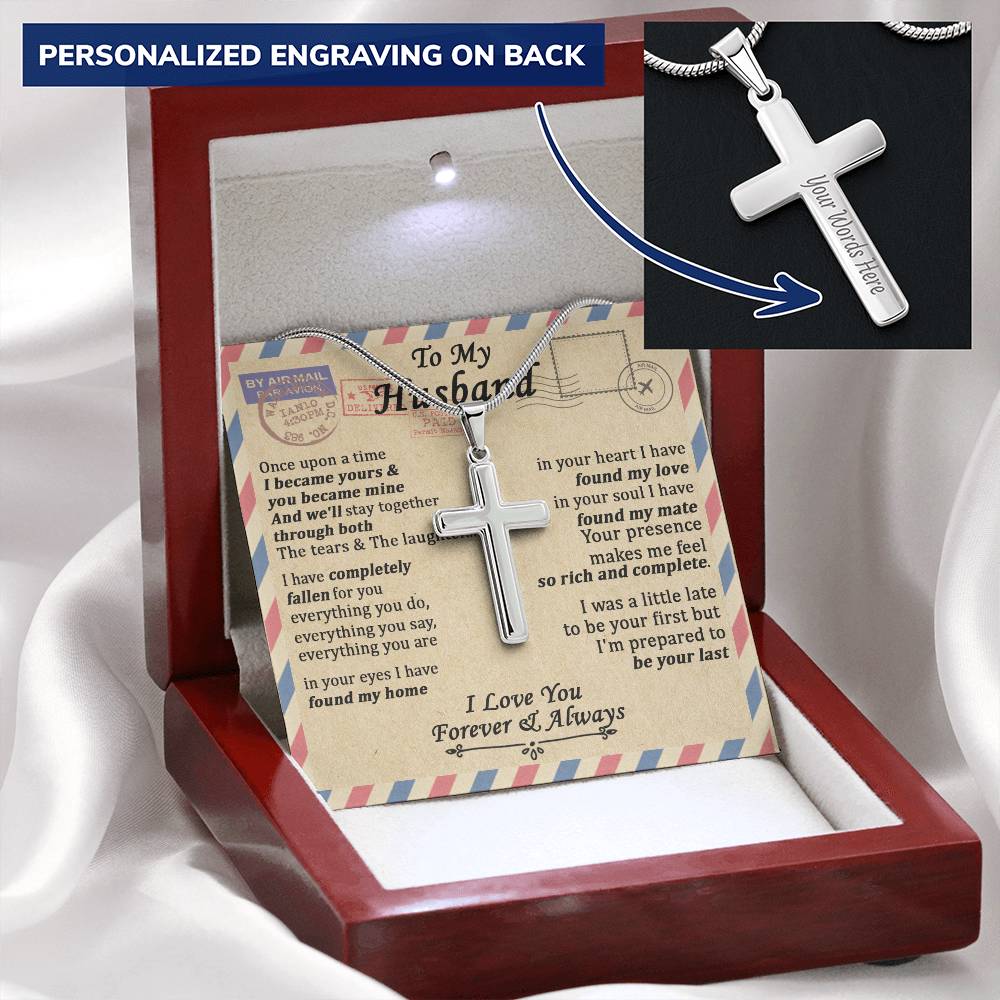 For Husband - We'll Stay Together - Cross Customize Engraved Cross Necklace