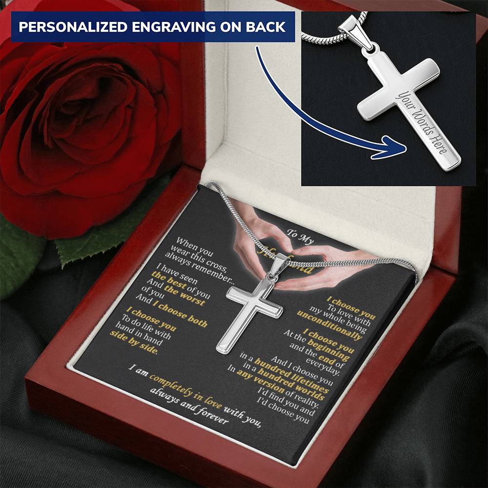 For Husband - The Best Of You - Cross 1 Customize Engraved Cross Necklace