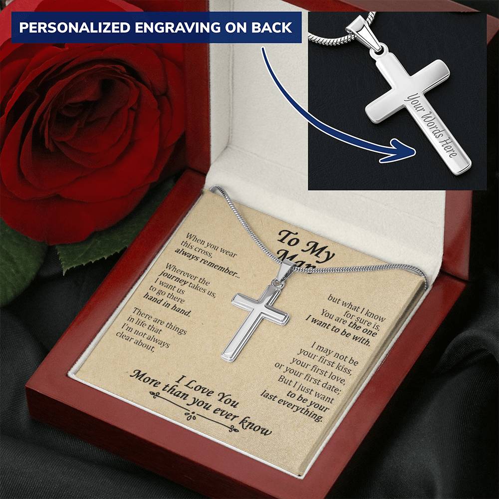 For Your Man - You Are The One - Cross Customize Engraved Cross Necklace