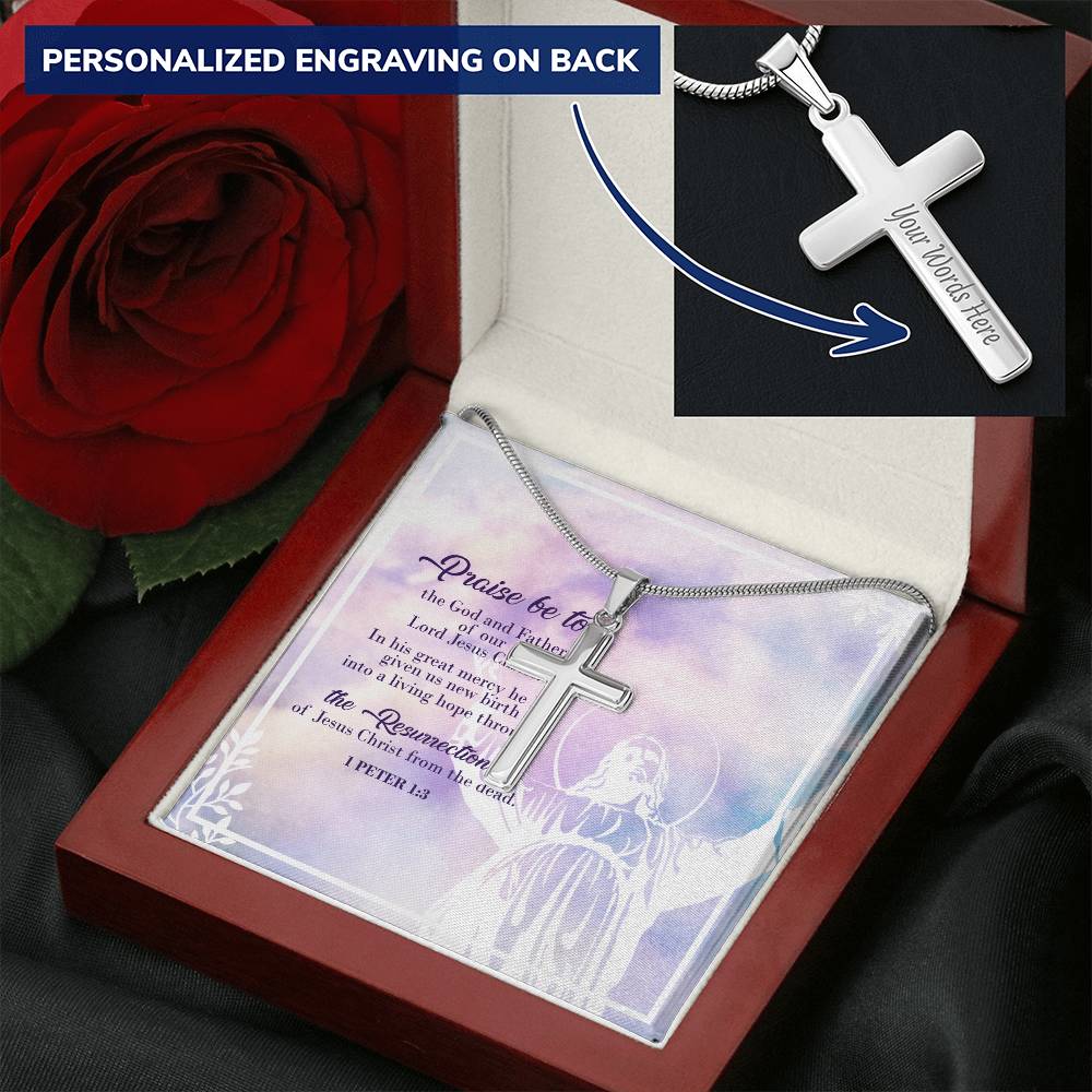 Christian Jewelry Cross Necklace Christian Cross Necklace Personalize Cross Silver Necklace Customize Engraved Cross Necklace