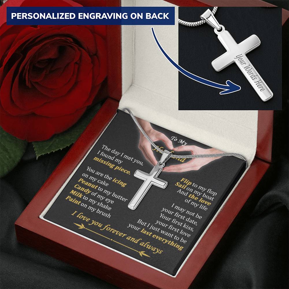 For Husband - Candy Of My Eye - Cross Customize Engraved Cross Necklace