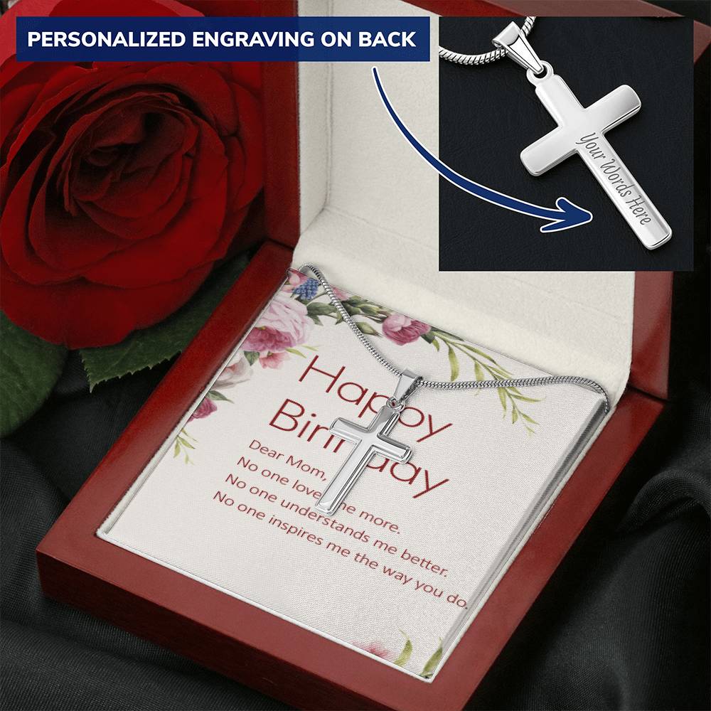 Birthday Gift For Mother  Best Birthday Gifts For Mom Customize Engraved Cross Necklace