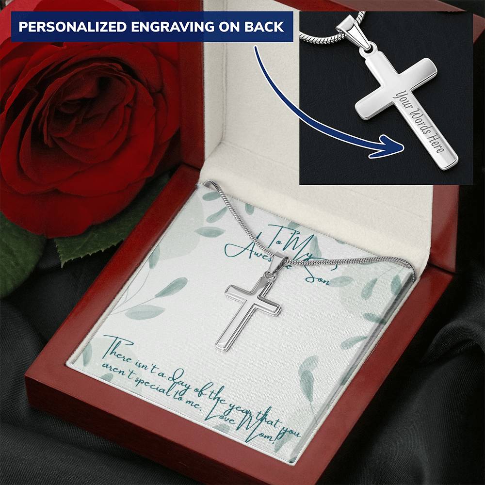 Awesome Son Cross Necklace Customize Engraved Cross Necklace