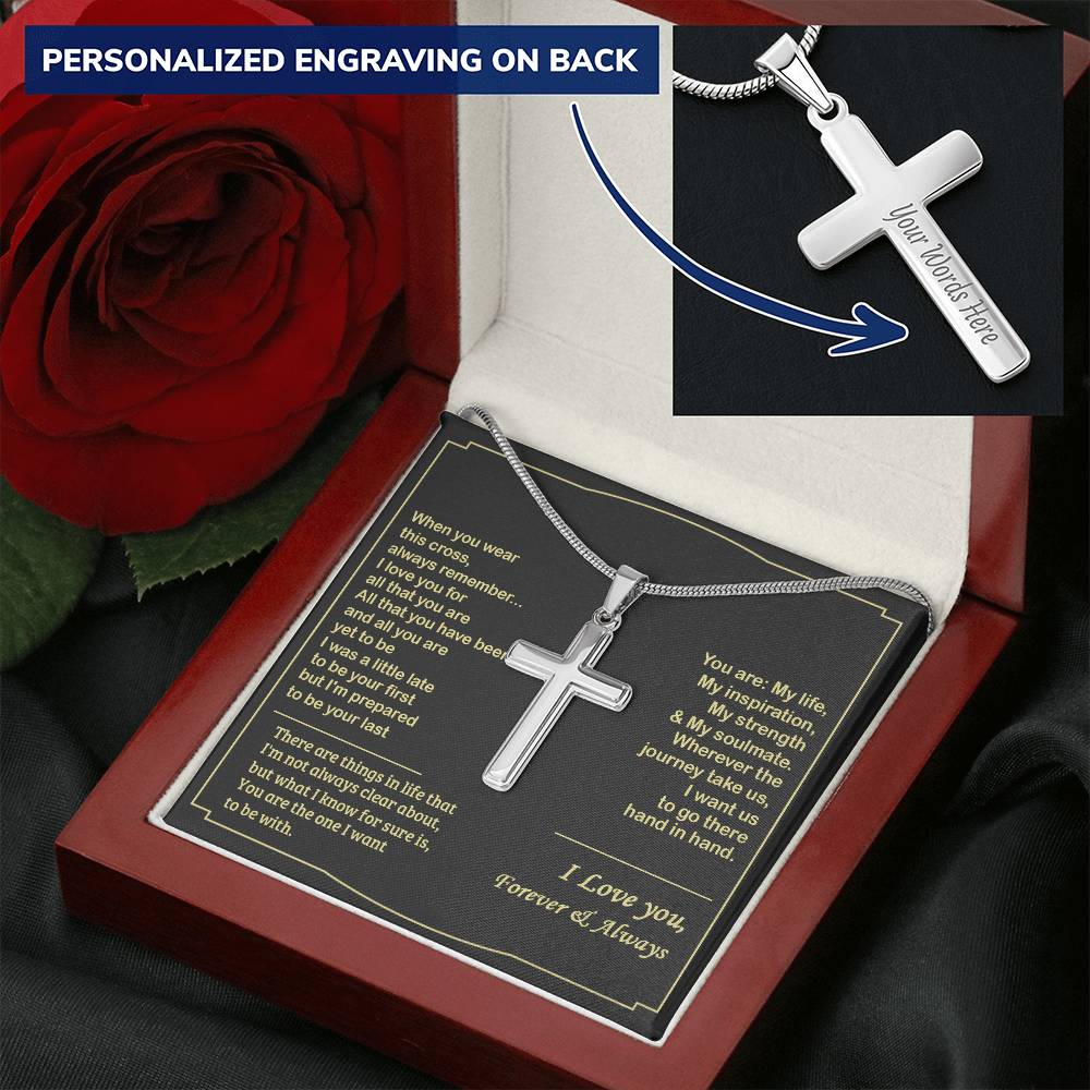 For Husbandwifeyour Manyour Woman - Prepared To Be Your Last - Cross Customize Engraved Cross Necklace