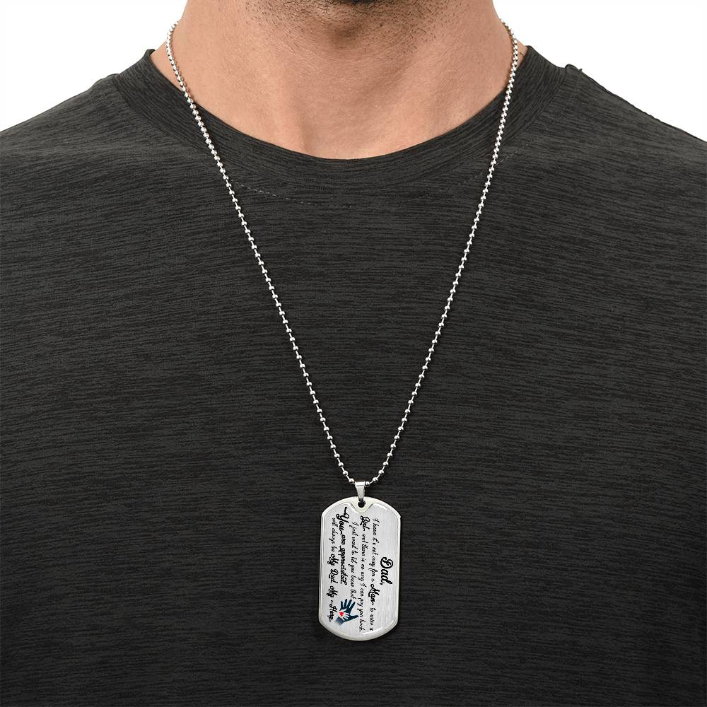 Dad Gift - Necklace For Dad - Fathers Day Gift - Gift From Daughter - Father Necklace - Dad Necklace - Gift For Daddy - Army Tag Necklace, Dog Tag Necklace