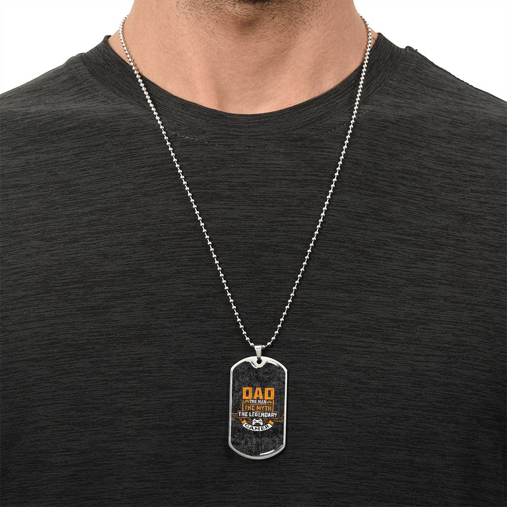Gamer Dad - Army Tag Necklace, Dog Tag Necklace