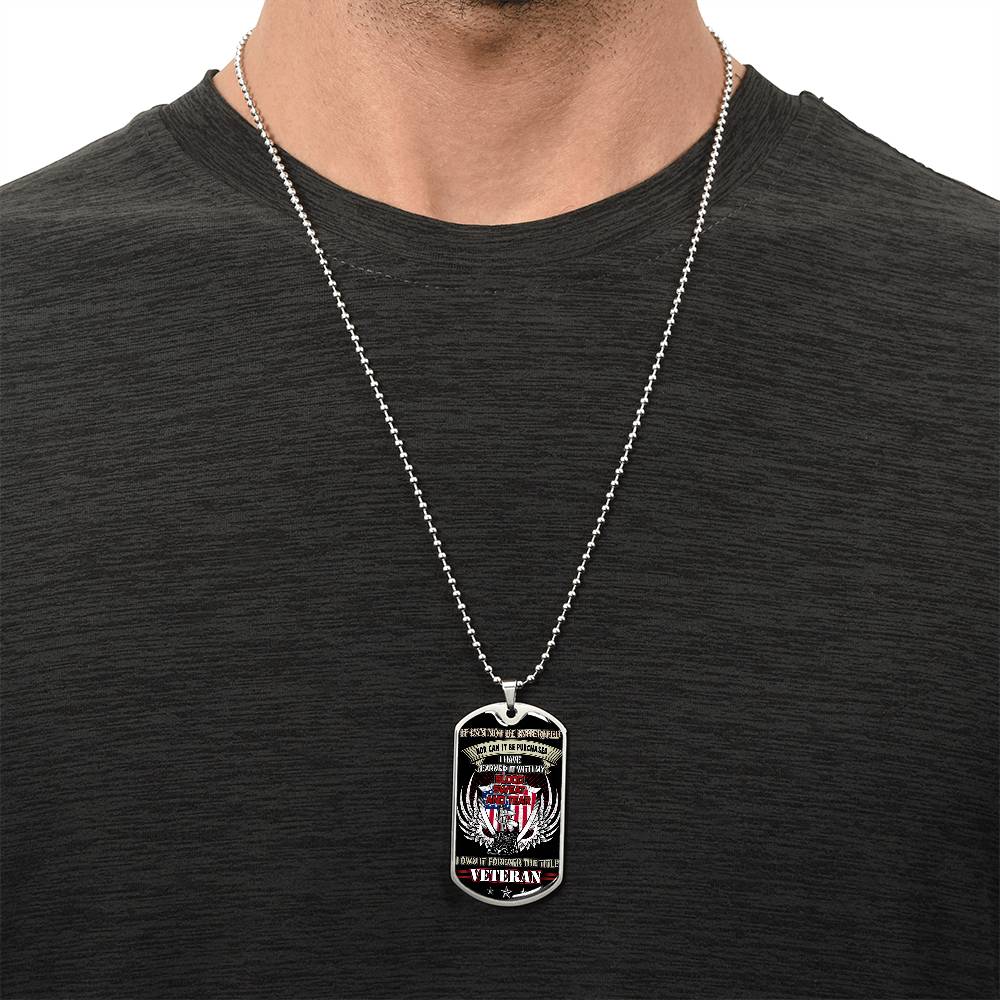 Premium Dog Tag Pendant - Us Veterans - Army Tag Necklace, Dog Tag Necklace