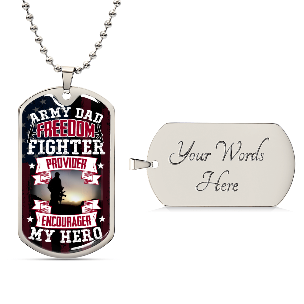 Army Dad Hero - Army Tag Necklace, Dog Tag Necklace
