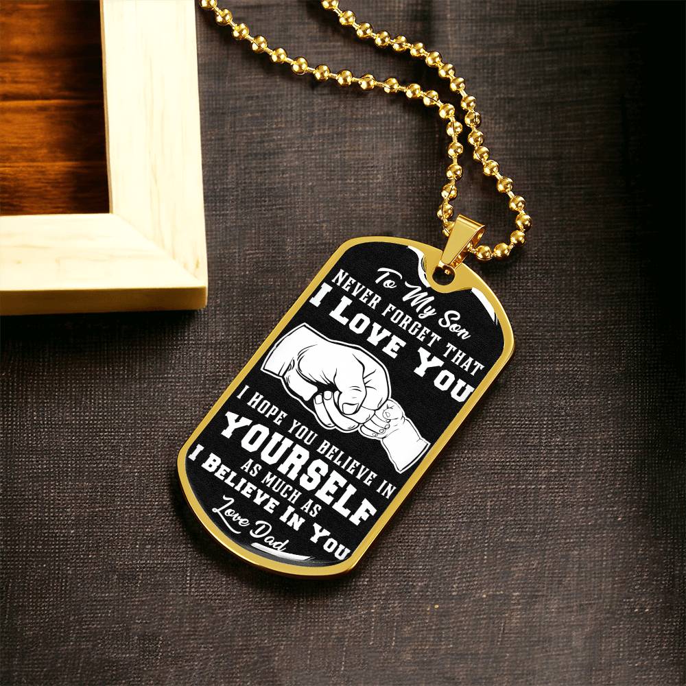 To My Son - Never Forget - Dog Tag - Army Tag Necklace, Dog Tag Necklace