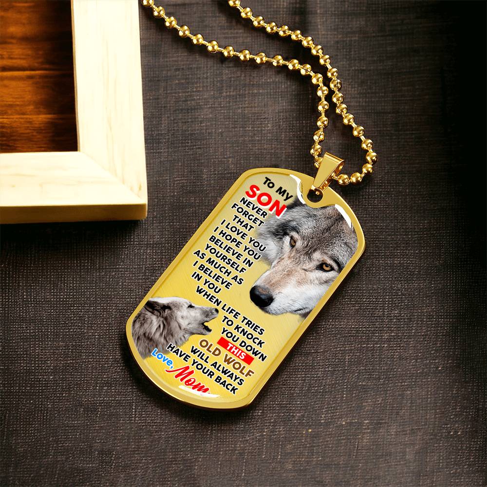 Gift For Son - Premium Dog Tag From Mom - Army Tag Necklace, Dog Tag Necklace