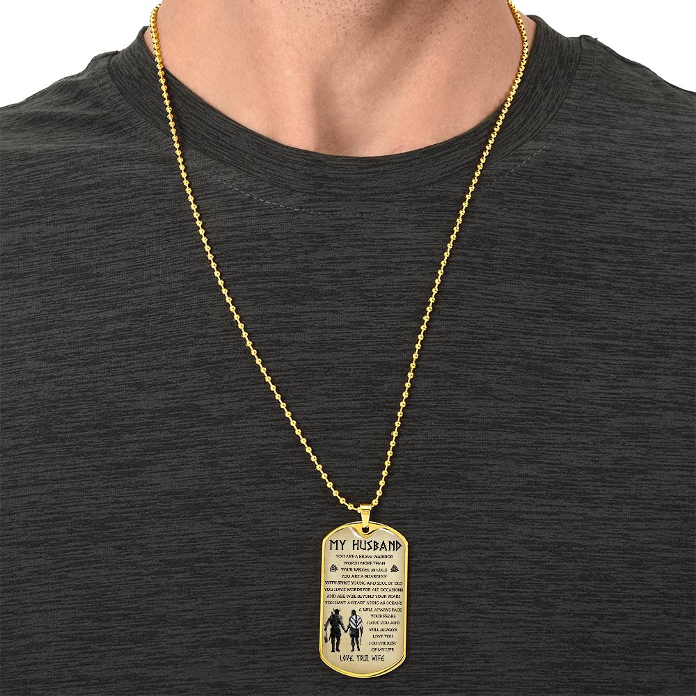 Viking Dogtag For Your Husband - Army Tag Necklace, Dog Tag Necklace
