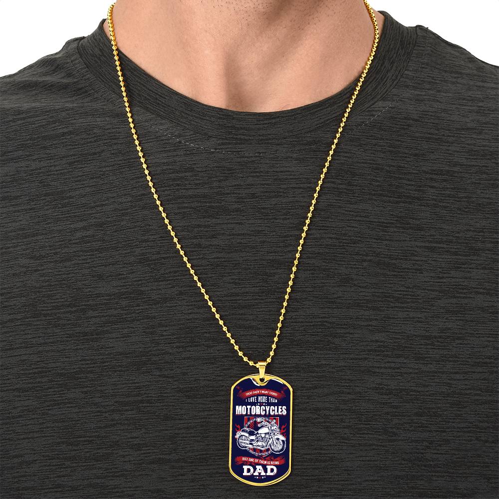 Dogtag Necklace For Bike Dad - Army Tag Necklace, Dog Tag Necklace