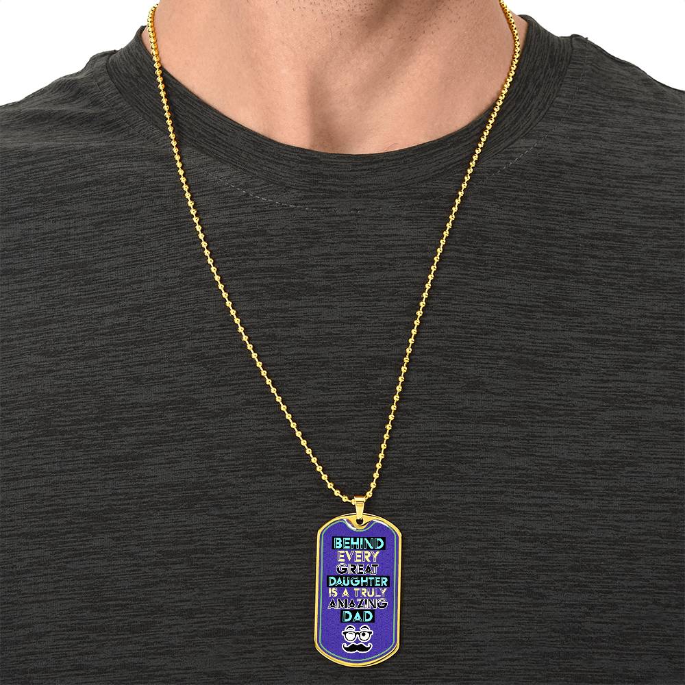Amazing Dad Dog Dag Necklace, Luxury Dog Tag, Gift For Dad From Daughter - Army Tag Necklace, Dog Tag Necklace