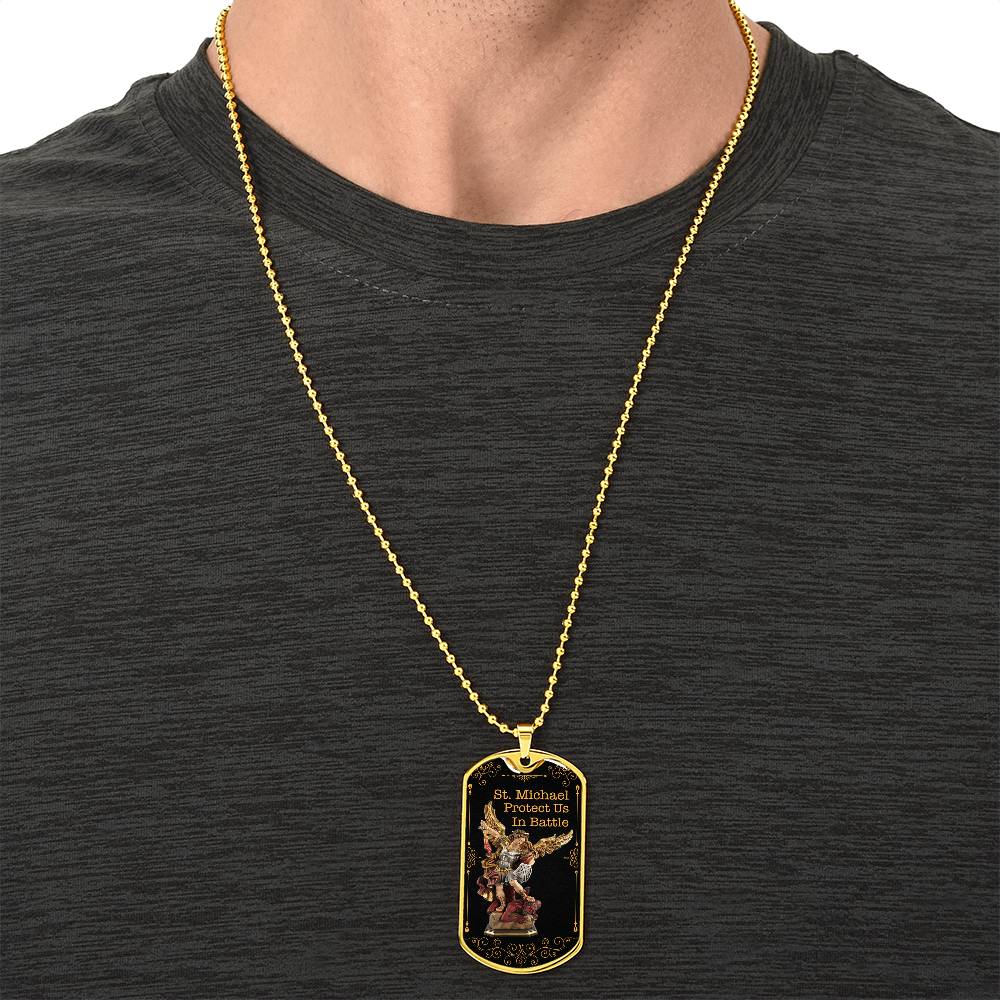Police Officer St.Michael Protection Dogtag - Army Tag Necklace, Dog Tag Necklace
