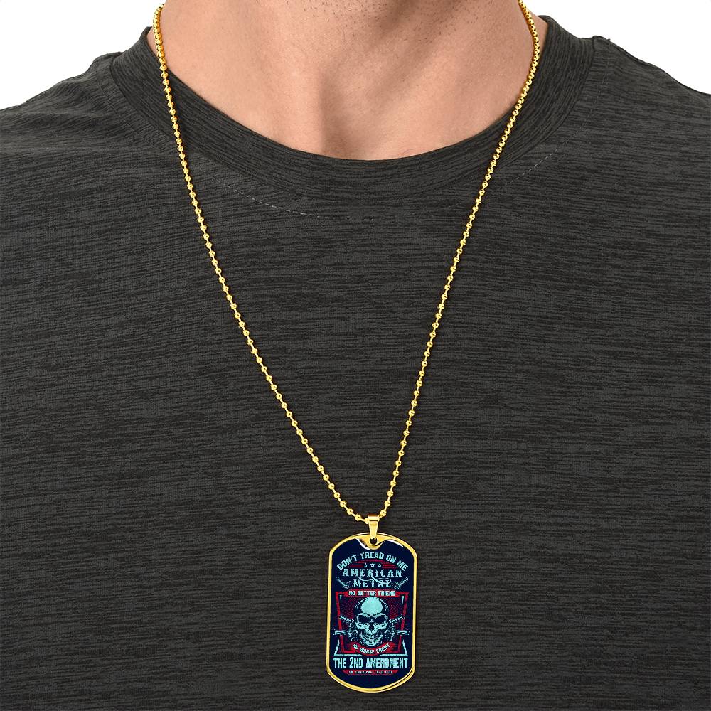 Don't Tread On Me Dog Tag With Military Ball Chain And Optional Engraving - Army Tag Necklace, Dog Tag Necklace