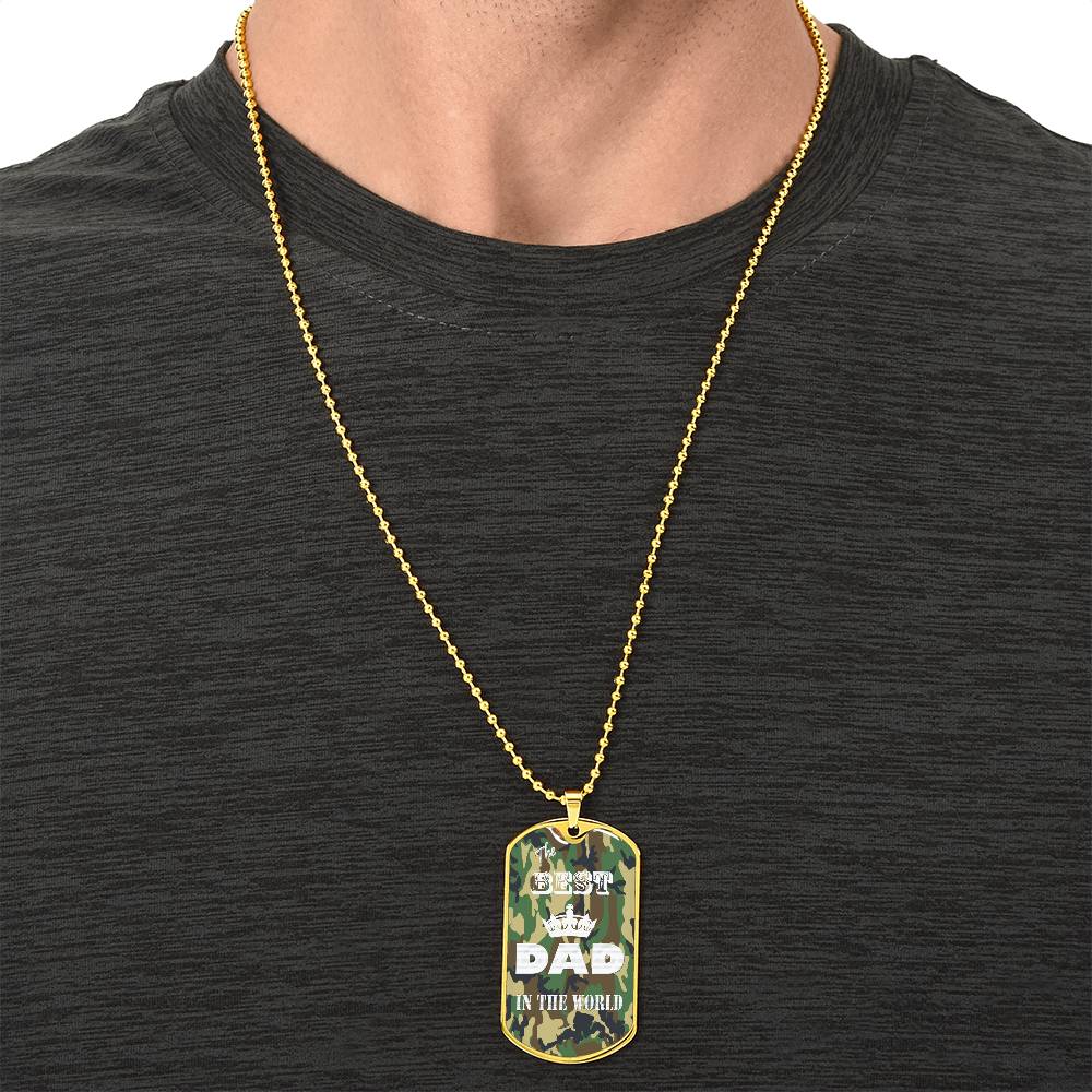 To My Best Dad In The World - Army Tag Necklace, Dog Tag Necklace