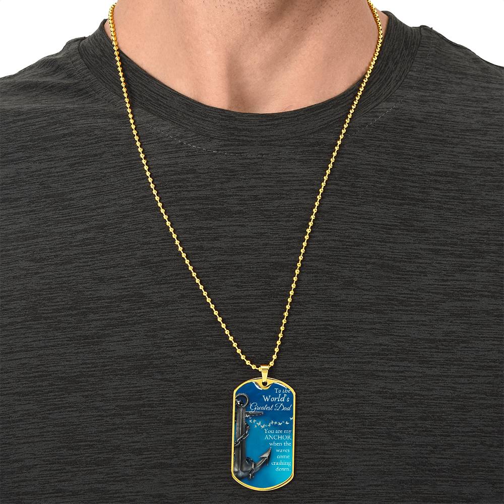 To The World's Greatest Dad - Army Tag Necklace, Dog Tag Necklace