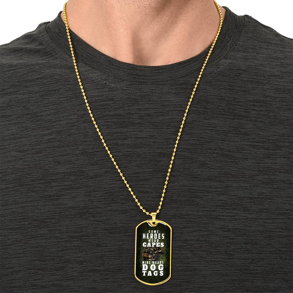 Police Wife Necklace - Some Heroes Wear Capes Mine Wears Dog Tag - Police Officer Girlfriend, Police Mom, Sheriff, Trooper - Army Tag Necklace, Dog Tag Necklace