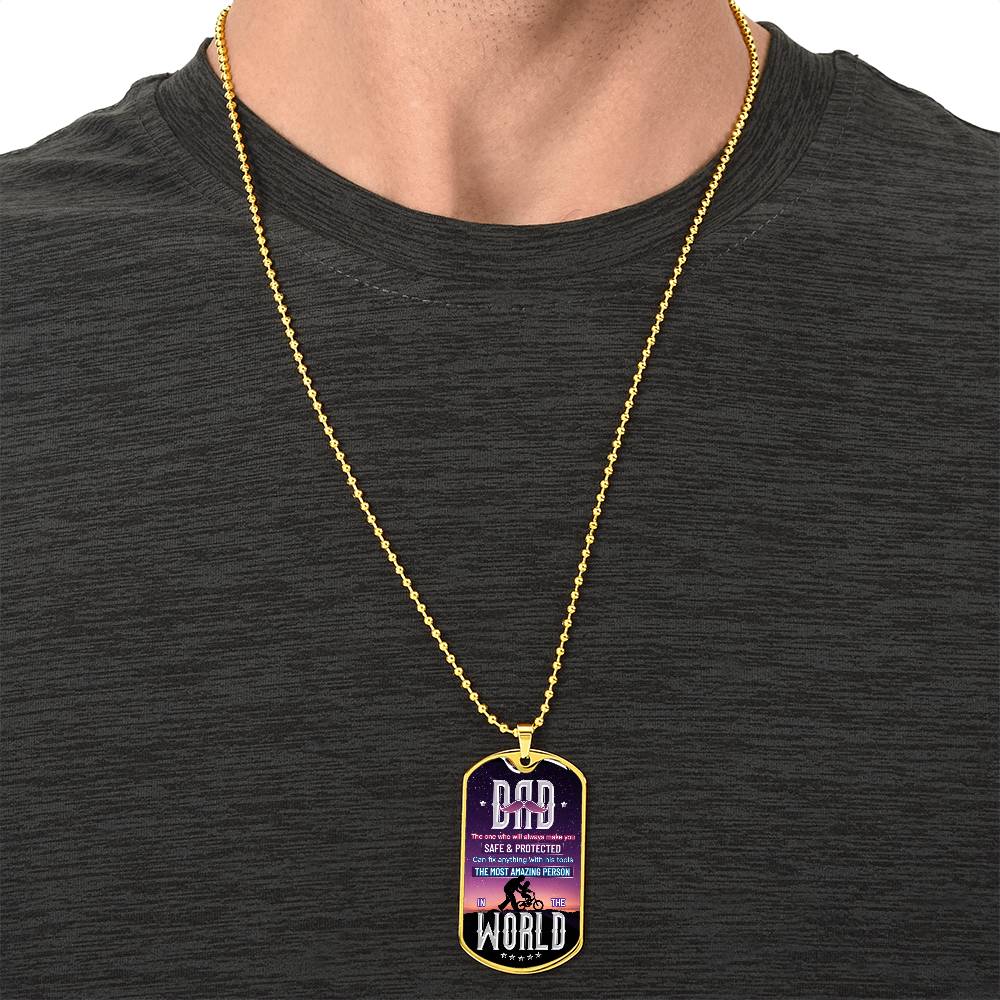 Dad Chain, Gift For Dad, Love Daddy Dog Tag Necklace, Handstamped Fathers Day Gift From Son - Army Tag Necklace, Dog Tag Necklace
