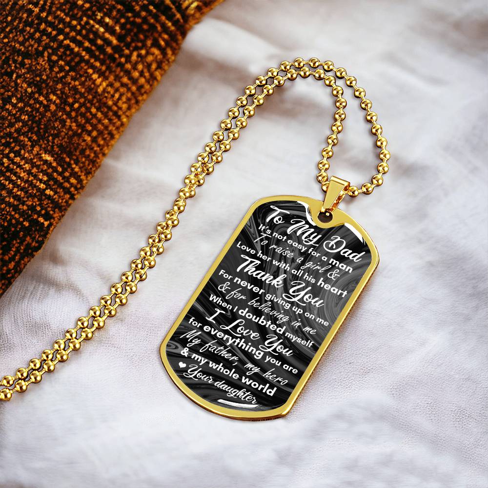 To My Dad - Army Tag Necklace, Dog Tag Necklace